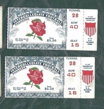 1952 Rose Bowl football ticket stub lot of 2 Stanford Indians vs Illinois Illini