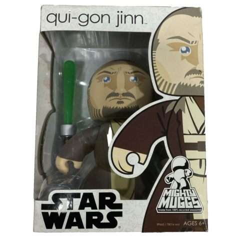 Star Wars Mighty Muggs Action Figure QUI-GON JINN Hasbro 2008 - Picture 1 of 6