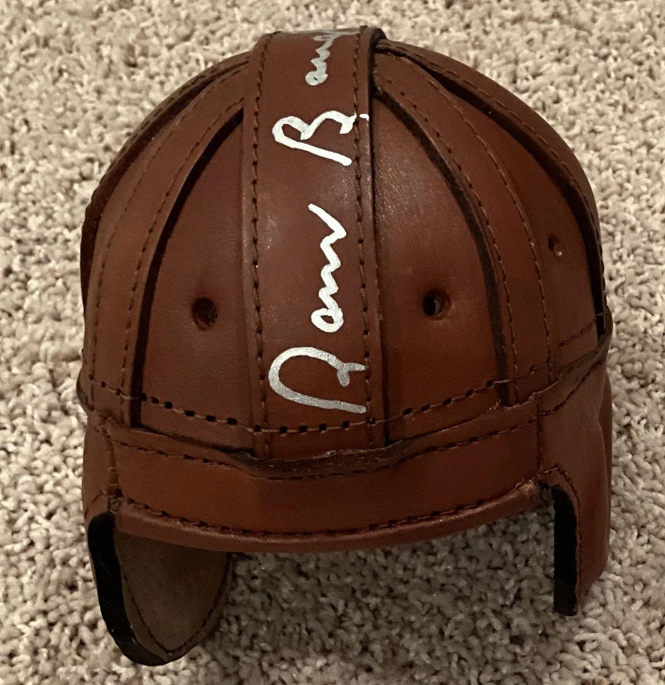 Minicasco de cuero firmado por Sammy Baugh y foto de la firma de los NFL Redskins - Certificado de autenticidad HoF Foto 2 de 4