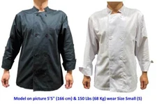 Stylish Men Women Unisex Chef Coat Jacket Kitchen Work Cook Uniform Long Sleeve