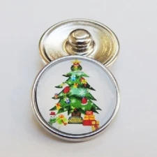 Snap Jewelry Christmas Tree Gifts Glass 18-20mm Fits Ginger Charms Accessories 