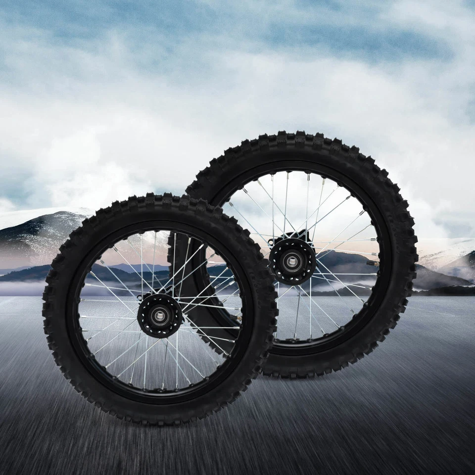 For Dirt Pit Bike 14 inch/12 inch Wheels Front 60/100-14 Rear 80/100-12 Tire Rim - Image 4 of 4