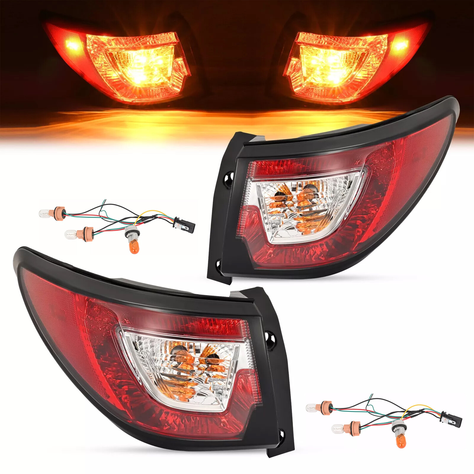 2013-2017 Chevy Traverse LS LT LTZ Red Tail Lights Lamps with Bulbs Pair DOT Approved