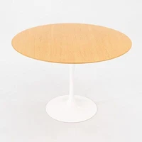 2009 Eero Saarinen for Knoll 42" Round Tulip Dining Table White w/ Light Oak Top