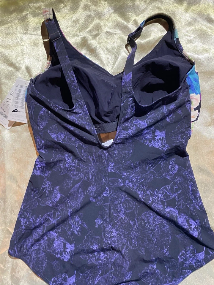 Купальник цельный Anita Care синий с цветочным цветочным передом, чашка S20 C новый Wi - Изображение 3 из 4