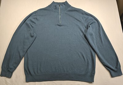 AMAZON ESSENTIALS Men's Sweater size XXL Blue Zip High Neck NWOT
