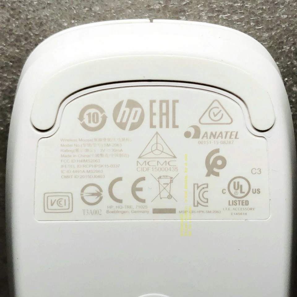 New original HP SM-2063 3V = 30mA all-in-one wireless mouse with receiver - Image 2 of 4