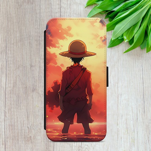 ONE PIECE LUFFY FLIP CASE FOR IPHONE SAMSUNG HUAWEI MANGA WALLET PHONE COVER - Picture 12 of 36