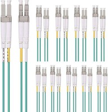 10-PACK OM3 LC to LC Fiber Patch Cable Multi-Mode Jumper Duplex 50/125 m LSZH 1M