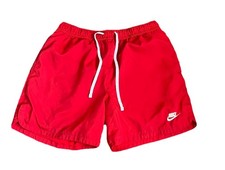 Men  s Red Nike Swim Trunks Swimsuit Size Large Great Condition Pre-owned