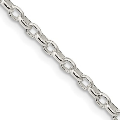 Sterling Silber 2,75 mm Oval Ausgefallen Rolo Kette Halskette 36'' Geschenk für Frauen 12,3 gm