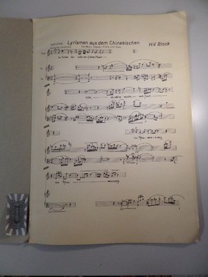 Lyrismen aus dem Chinesischen für Mezz. Sopran, Flöte und Viola. Block, H.-V.: