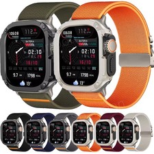 Nylon Sport Band+PC Bumper Case For Apple Watch Series 11 10 9 8 7 6 SE3 Ultra 3