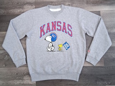 Streaker Sports Kansas Jayhawks x Peanuts Crewneck Grey Size Medium NWOT 