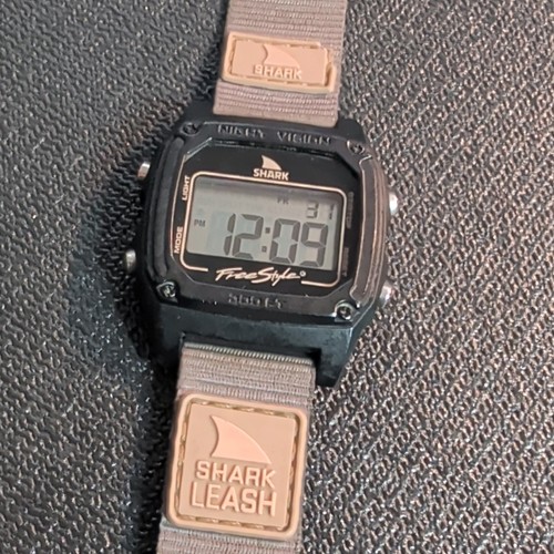 Freestyle Shark Leash Digital LCD Quartz Watch 100m Gray/Black Hook & Loop