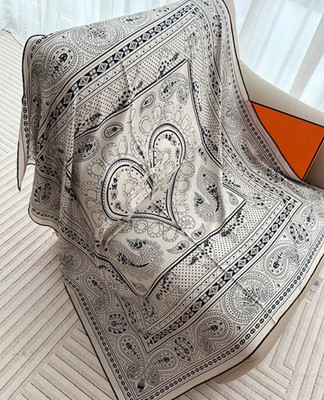 70% Cashmere 30% Silk cactus Print Bandana Wrap Neckerchief Scarf Shape 53'' 