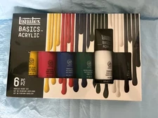 NEW IN PACK- 6pc 4oz EXTRA LARGE Liquitex Basics Acrylic Paint Set