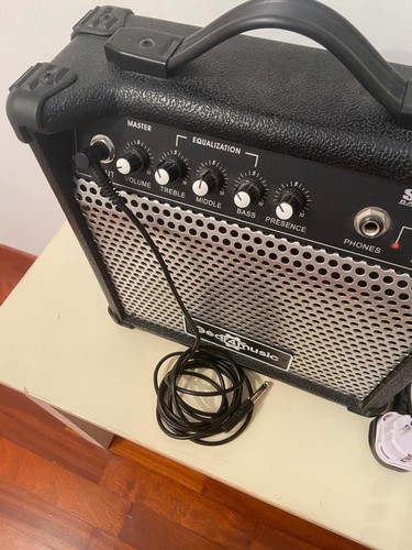 Basso Elettrico 4 Corde Con Amplificatore 15W, Borsa, Tracolla E Plettri, Colore - Foto 7 di 15