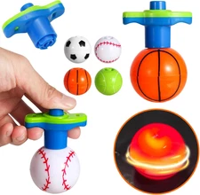 10Pack LED Light up Spinner Tops Launcher with Gyroscope Motion Colorful Flashin