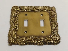 Vintage 2003 LHMC Ornate Brass Plug Switch Plate Liberty Hardware