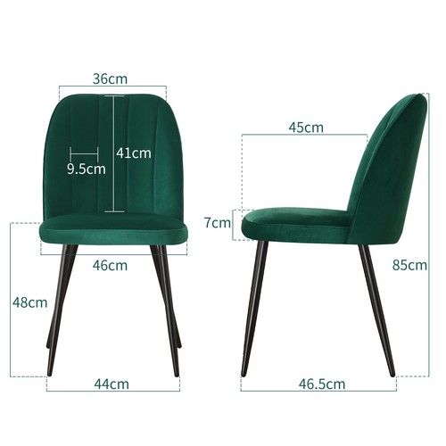 2/4/6X Dining Chairs Velvet Padded Seat Metal Legs Breakfast Kitchen Office - Picture 32 of 53