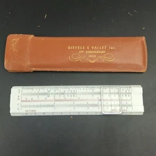 Vtg DIETZGEN Slide Rule w/ Leather Case Advertisement Gift 1950s Plastic USA 