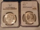 1880s and 1898o NGC MS63 morgan silver dollars