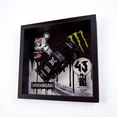 Vitrinenrahmen Koffer für Lego  Speed Champion Ken Blocks 65 Ford Mustang Hoonicorn