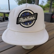 Studebaker Patch on White Foam Trucker Hat Cap Snapback EUC See Photos