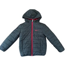 Nike Boys Black/Red Hooded Sport Essential Padded Puffer Jacket Size M 5/6