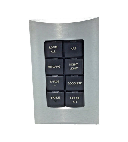 Crestron CNX-B8B Keypad, 8-Buttons (Black) w/ 1-Gang Stainless Steel Faceplate