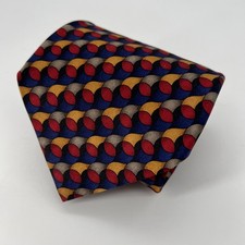 JZ Richards Tie Multicolor Geometric 100% Silk Hand Made in USA 59x4