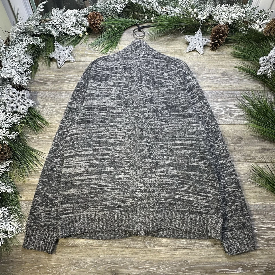 Express Men Cardigan Sweater Size Extra Large XL Gray Knit Buttons Lambs Wool - Image 3 of 4