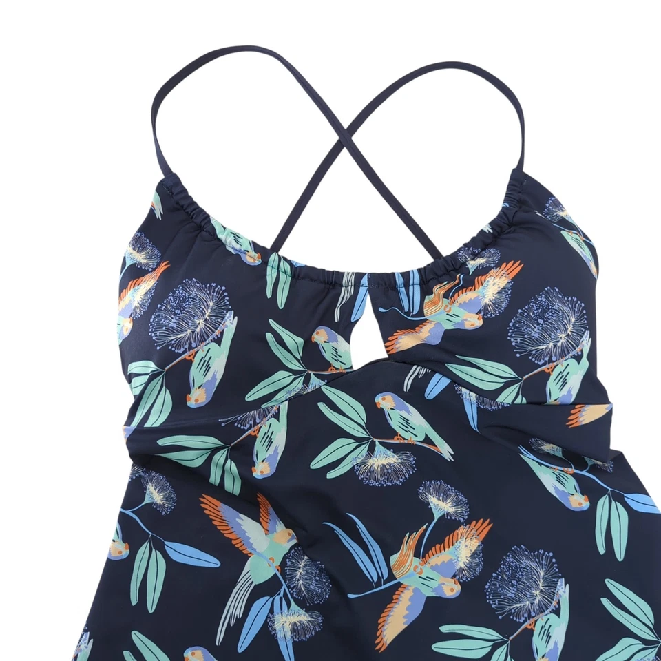 Patagonia Women M Glassy Dawn Tankini Top Parrots Small New Navy Blue Swim NEW - Image 2 of 4
