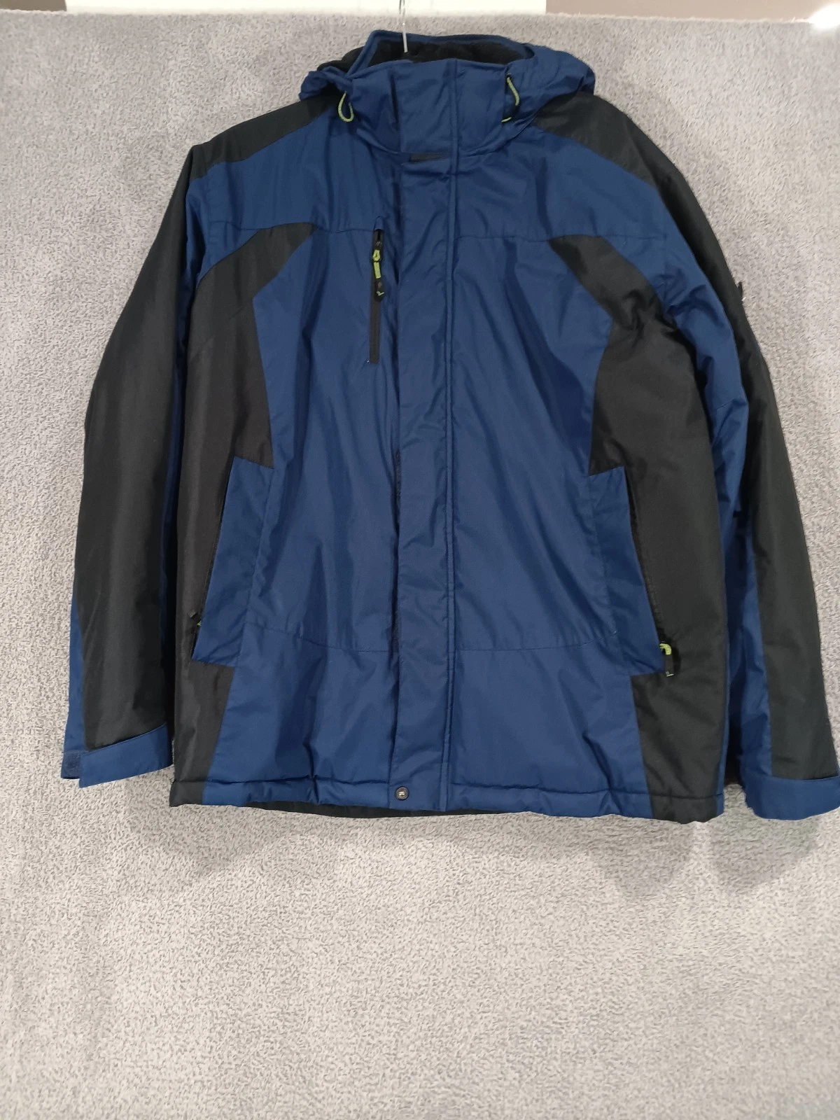 Hawke & Co Sport Men’s M Blue Black Thinsulate Puffer Ski Jacket Hooded Winter C