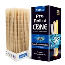 Pre Rolled Cones King Size Bulk 1000 Pack | Nature, 109 mm | Natural Pre-Roll...