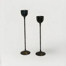 William Adams Pair Silverplate Candlestick Holders Made In ITALY