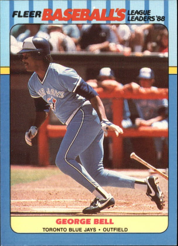 1988 Fleer League Leaders Baseball Card #1 George Bell