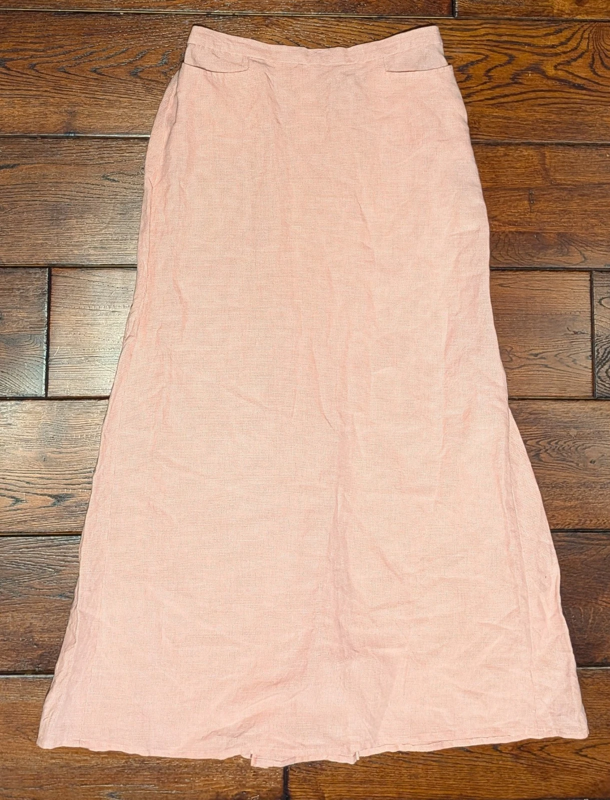 Eileen Fisher Pink Linen Blend Gingham Maxi Skirt Pockets Back Zip Sz M NWOT
Opens in a new window o