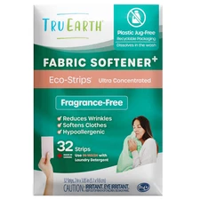 Tru Earth Fabric Softener+ Eco-Strips, Ultra Concentrated, Fragrance-Free, 32ct
