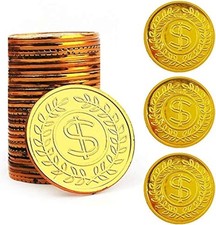Golden Pirate Coins Set - 100 Count Party Favors for Treasure Hunts  Games