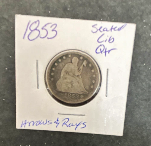 Photo of a 1853-P Seated Liberty Quarter from an eBay listing that sold on Jul 23, 2026