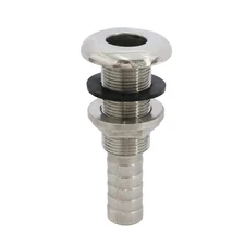 Boat Thru-Hull Barbed Standard, NRC&XRC Marine Stainless Steel w/Gasket&Nut