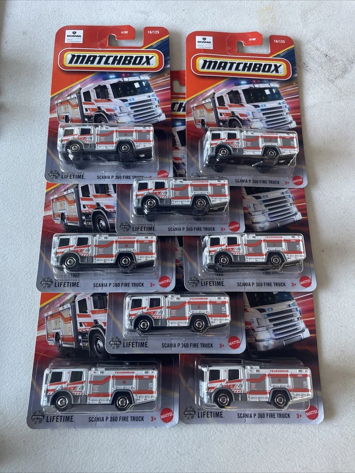 Matchbox 2025 16/125 Scania P 360 Fire Truck   White Lot Of 8 - Image 3 of 3