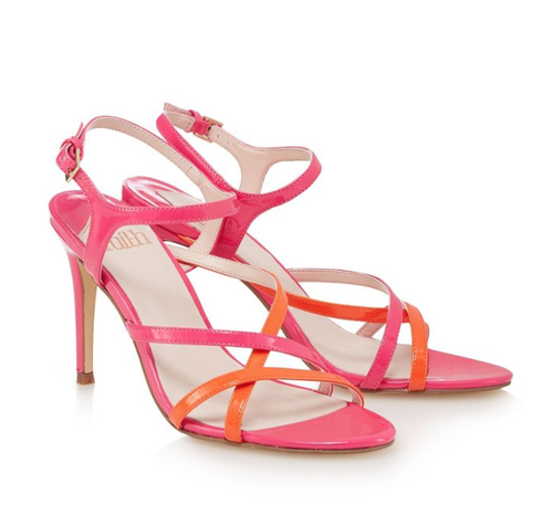 Faith by Debenhams Lotus Ladies UK 3 EU 36 Pink Orange Ankle Strap Sandals Heels - Picture 3 of 6