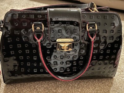 Arcadia Italian Black Patent Leather Handbag - Pre-owned Excellent Condition
