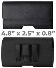 4.8" x 2.5" x 0.8" Leather Thick Flip Phone Case with Belt Clip and Card Holder