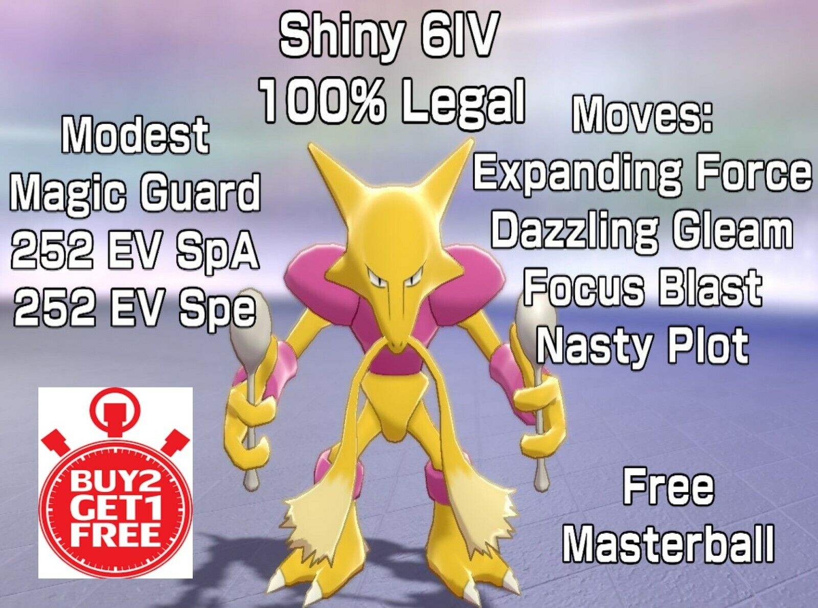 ✨6IV Shiny Alakazam✨ - Isle of Armor - Pokemon Sword and Shield - 100% Legal