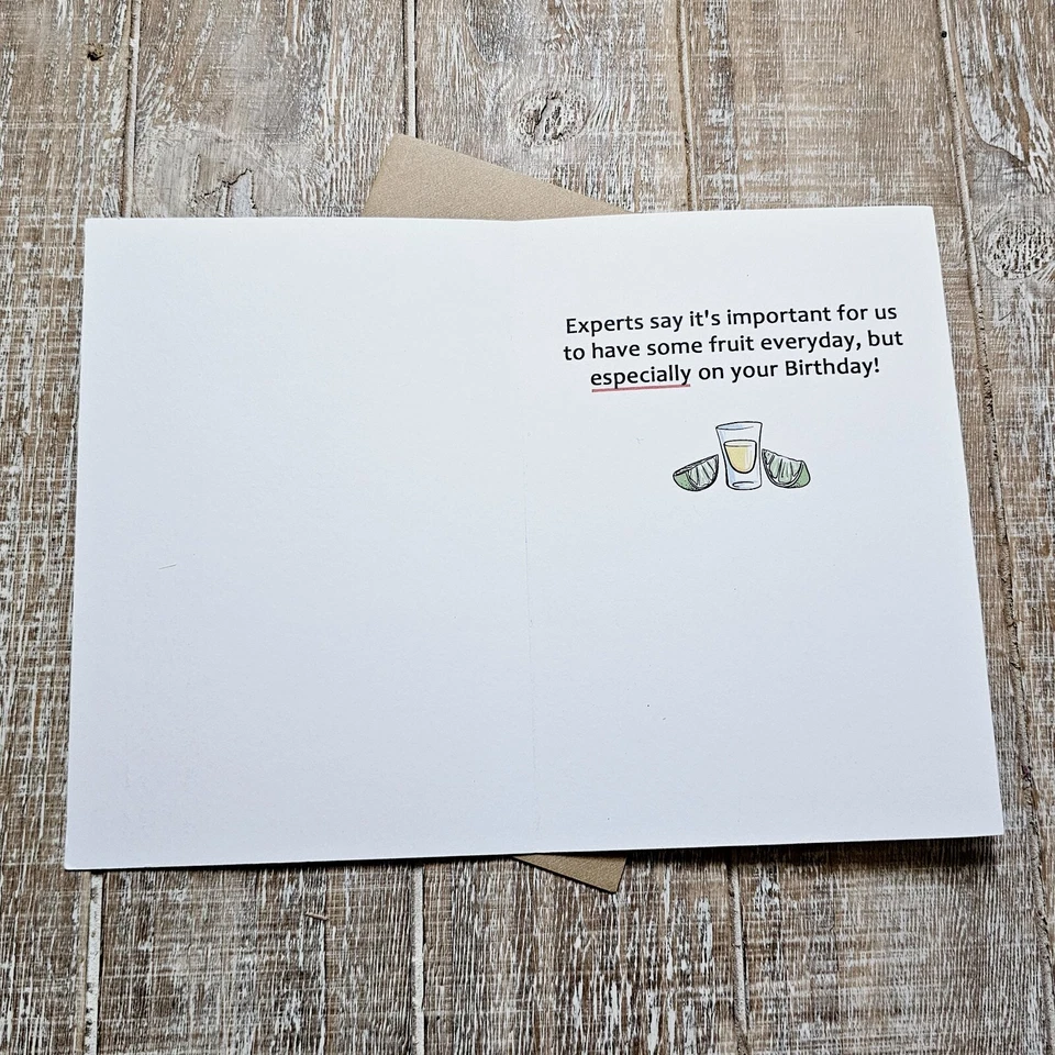 Recycled Paper Greetings Birthday Card Shots Tequila Drinking Lime Funny Humor - Image 3 of 4