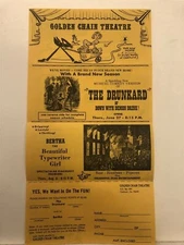 1974 Golden Chain Theatre Theater Oakhurst California CA The Drunkard Bertha Vtg